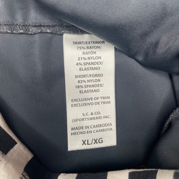 S.C. & Co. Women's Black Ivory Abstract Tummy Control Pocket Skort Skirt Sz XL - Picture 10 of 11